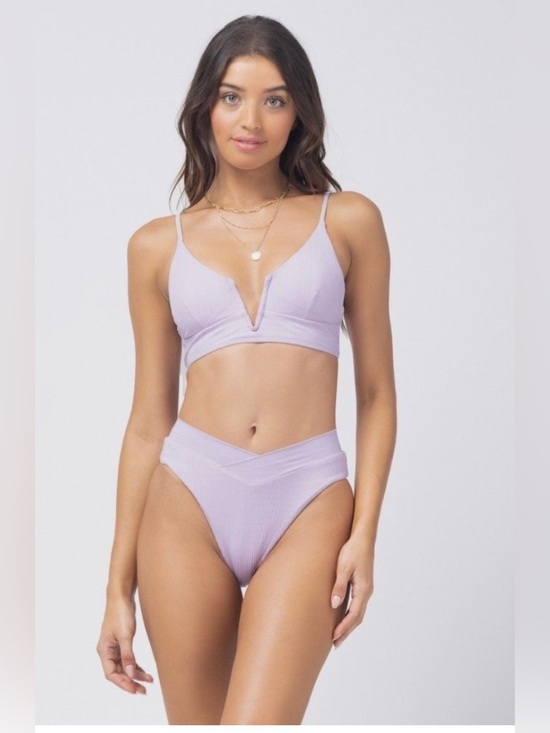 l*space Other - L*SPACE Peony Purple Siren Top Court Bottom Ribbed Miami Beach style Bikini L